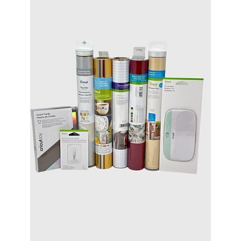 Cricut Craft Lot Vinyl Accessories Blade Mixed Materials Sampler HTV Gift Cards